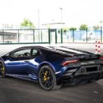 Seitenansicht hinten vom Lamborghini Huracan EVO in Salzburg