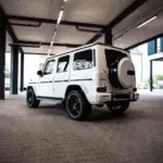 Seitenansicht hinten vom Mercedes G63 AMG in Salzburg