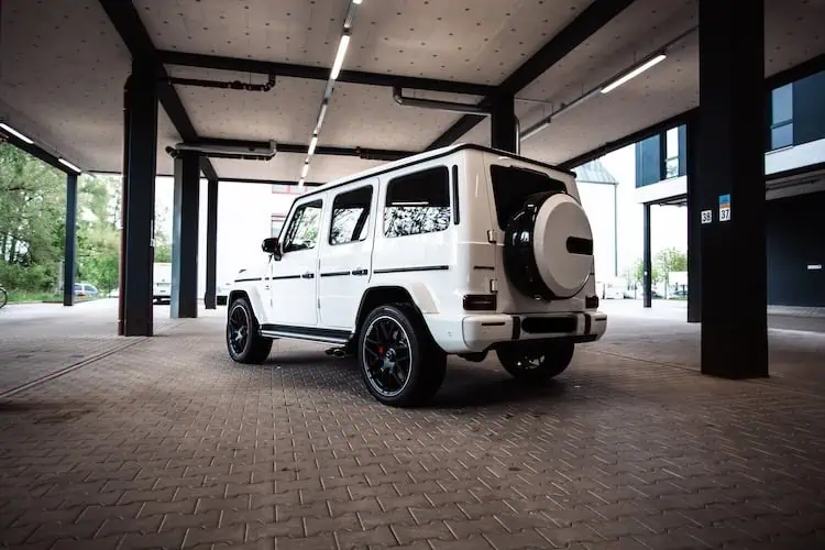 Seitenansicht hinten vom Mercedes G63 AMG in Salzburg