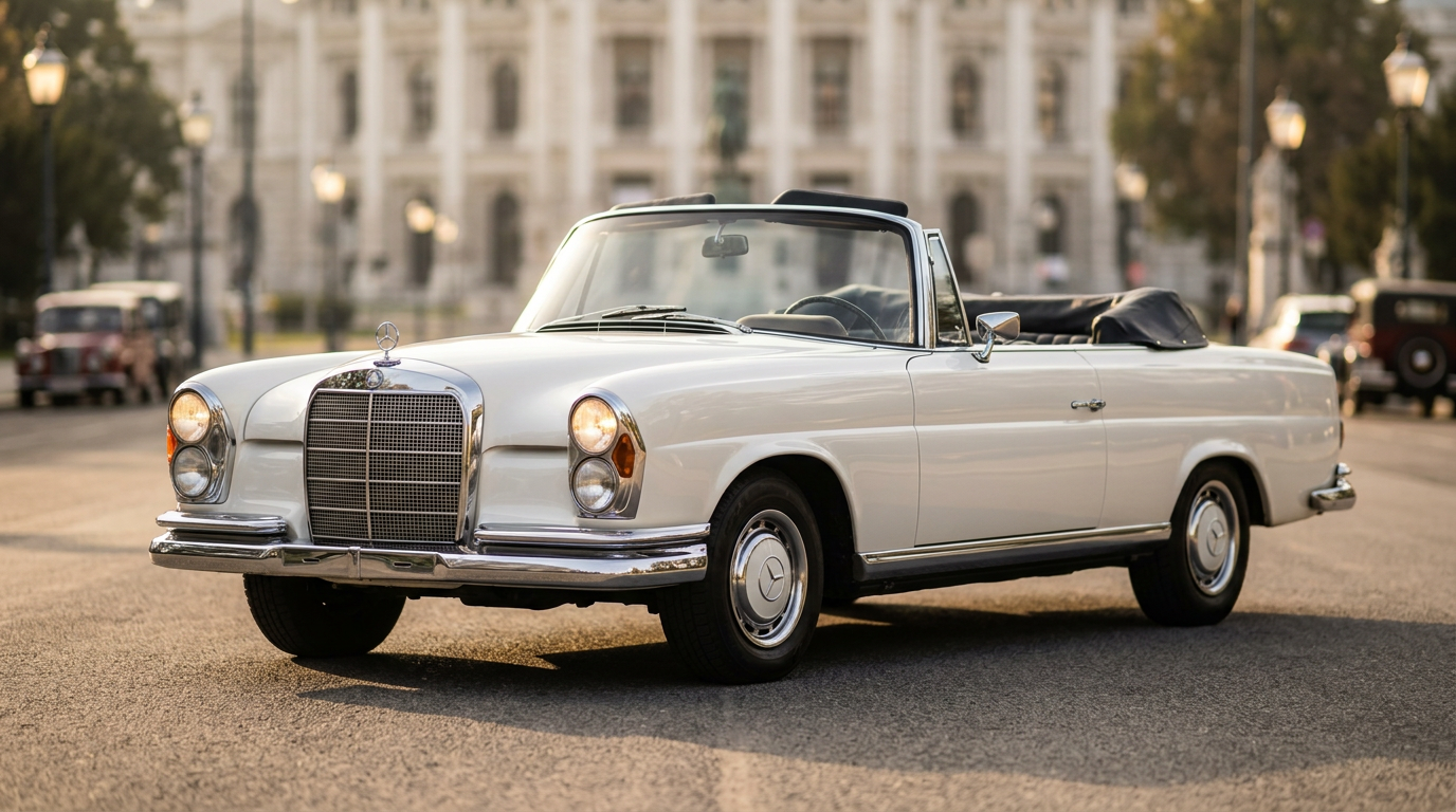 Mercedes 220 Cabrio mieten in Wien Hero