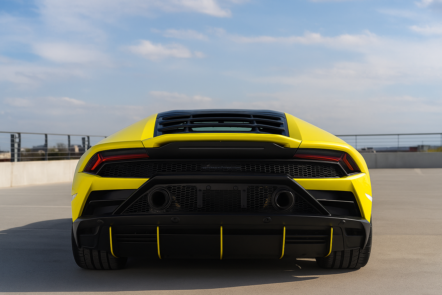 Heckansicht LAMBORGHINI HURACAN EVO FLUO CAPSULE in Imst